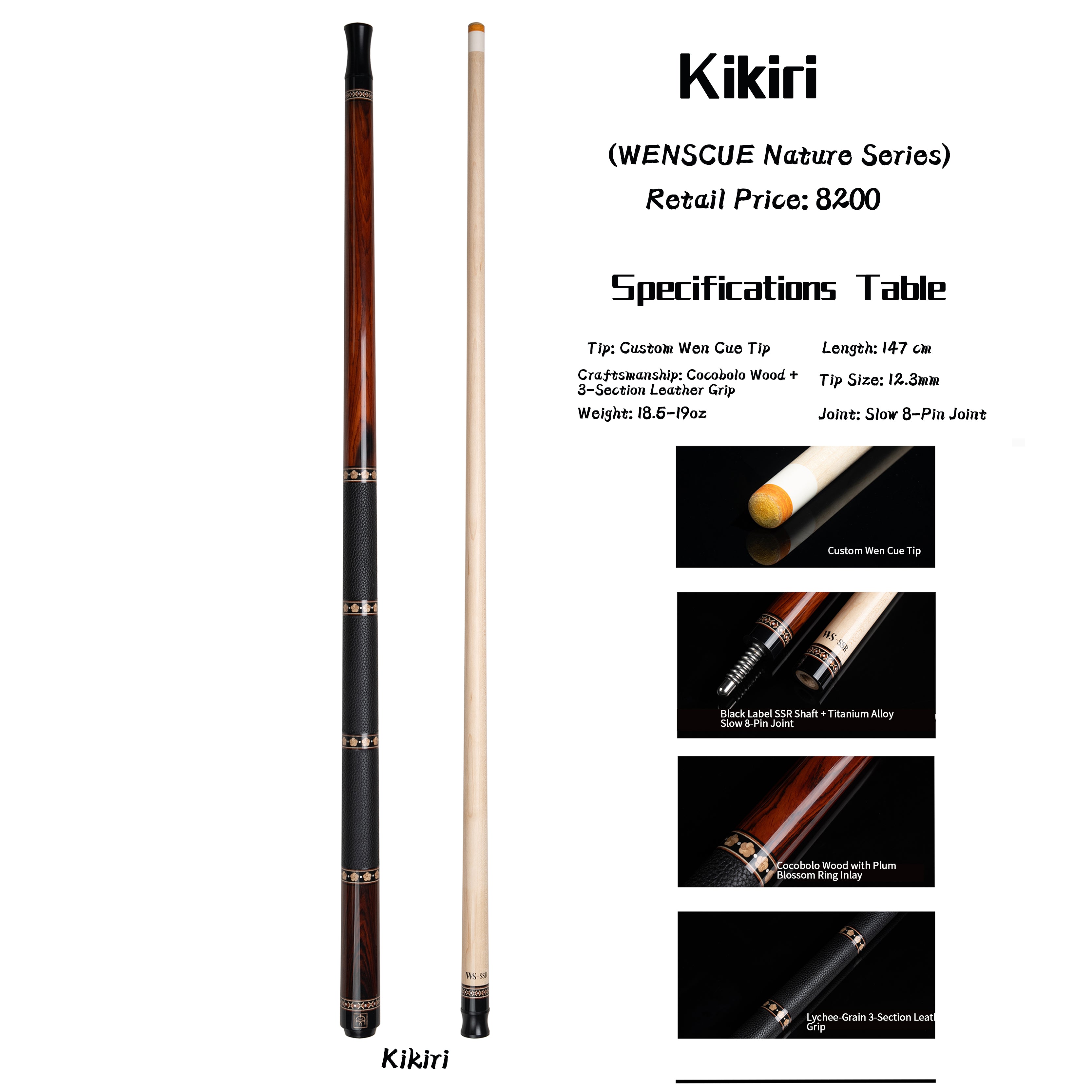 WENSCUE Kikiri Premium Cocobolo Wood Cue