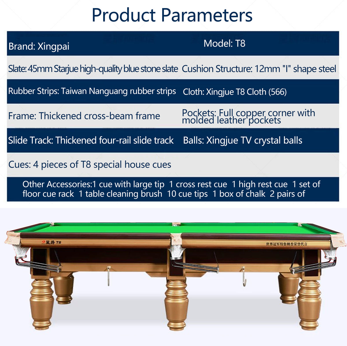 Xingjue T8 Chinese 8-Ball Table