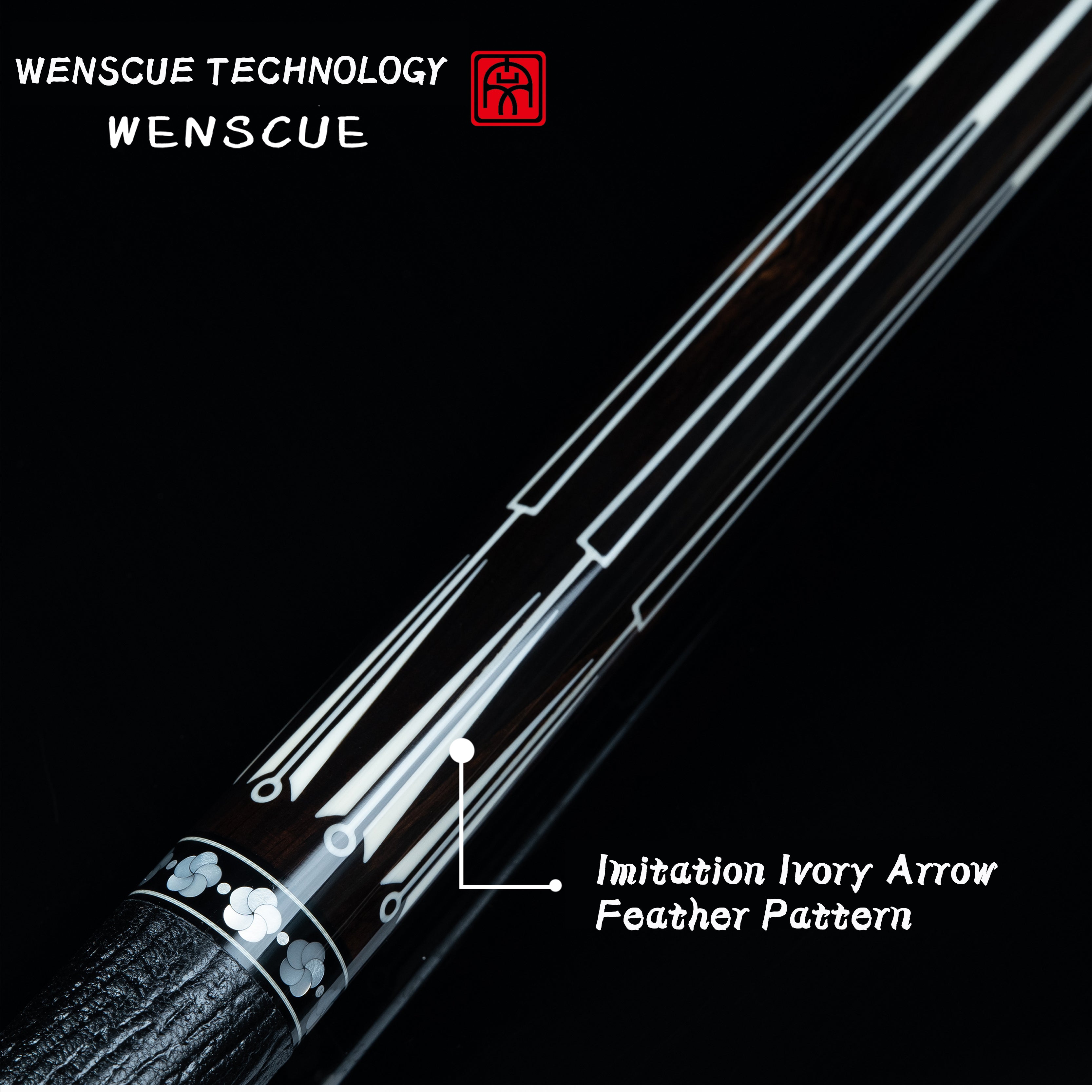 WENSCUE Arrow Fletching Premium Blackwood Pool Cue