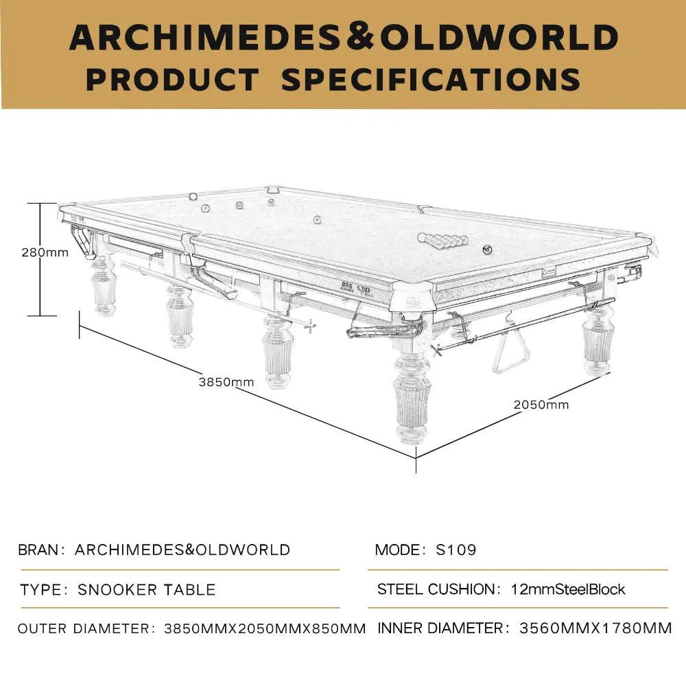 Archimedes & Old World Snooker Table