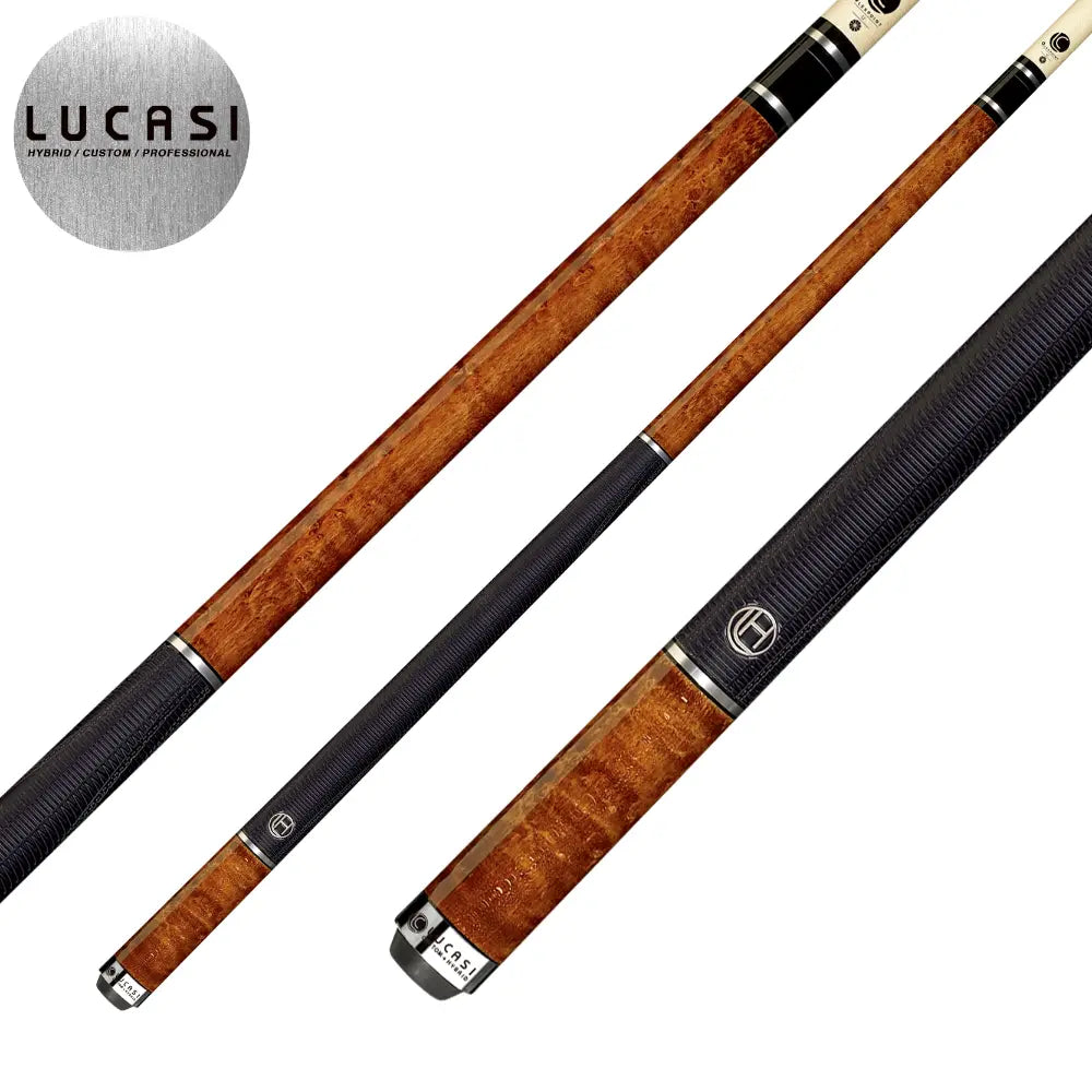 Lucasi Hybrid Brazilian Birdseye Maple & Silver Rings Cue with Classic G5 Grip