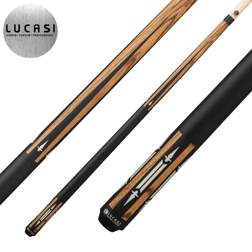 Lucasi LZC62 Custom Matte Zebrawood & Black/White Inlays Wrapless Cue