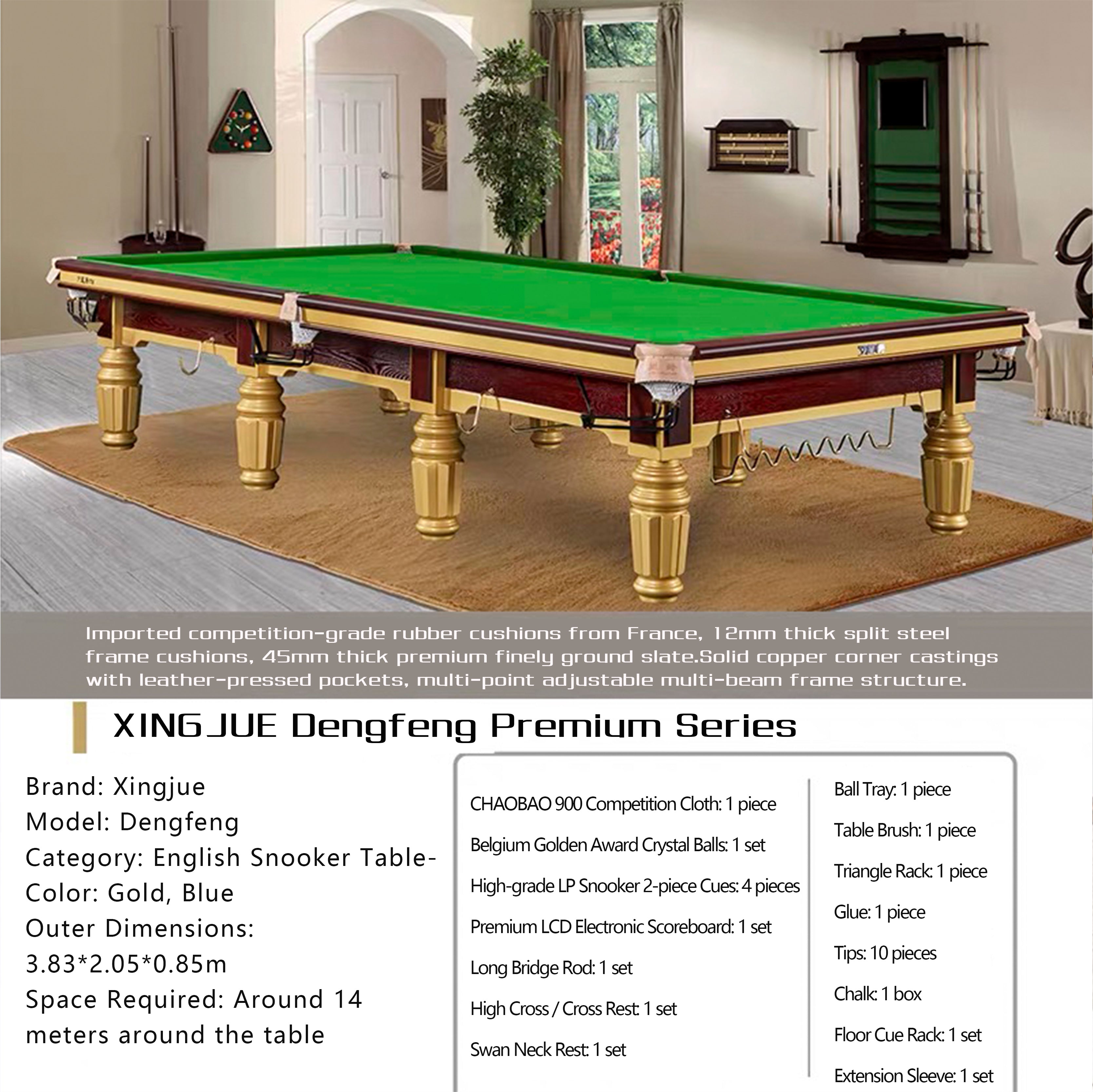 Xingjue · Dengfeng (Summit) professional tournament-grade snooker table