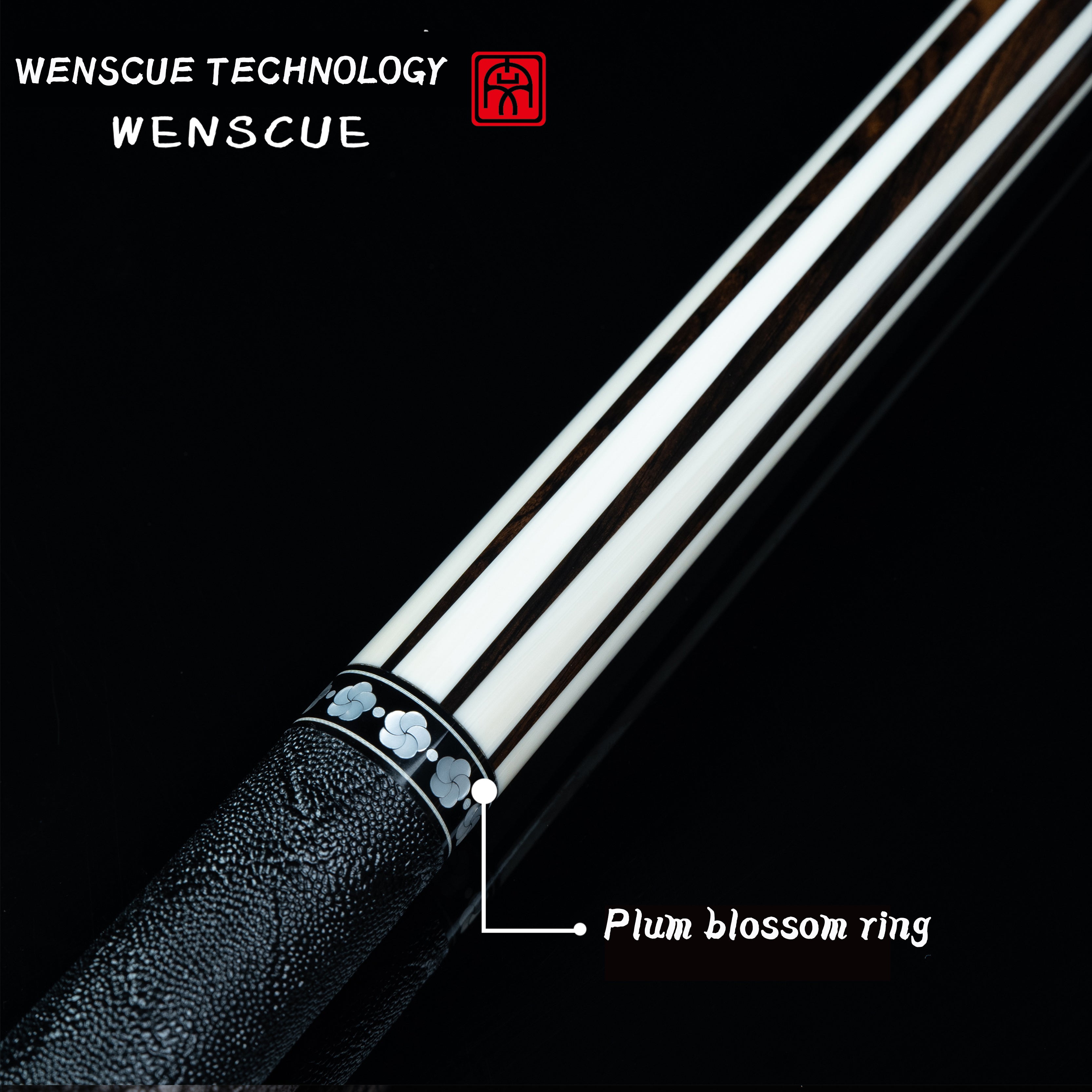 WENSCUE 8-Point Spliced African Ebony Cue