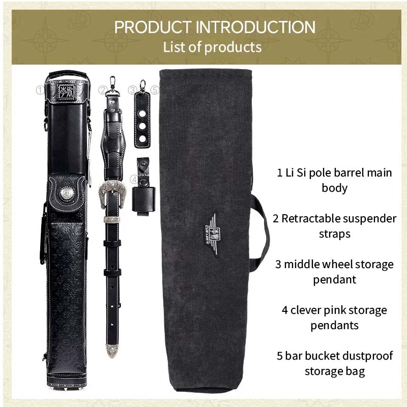 Cuelees HR High-End 6-Hole Hard Leather Billiards Cue Carry Case