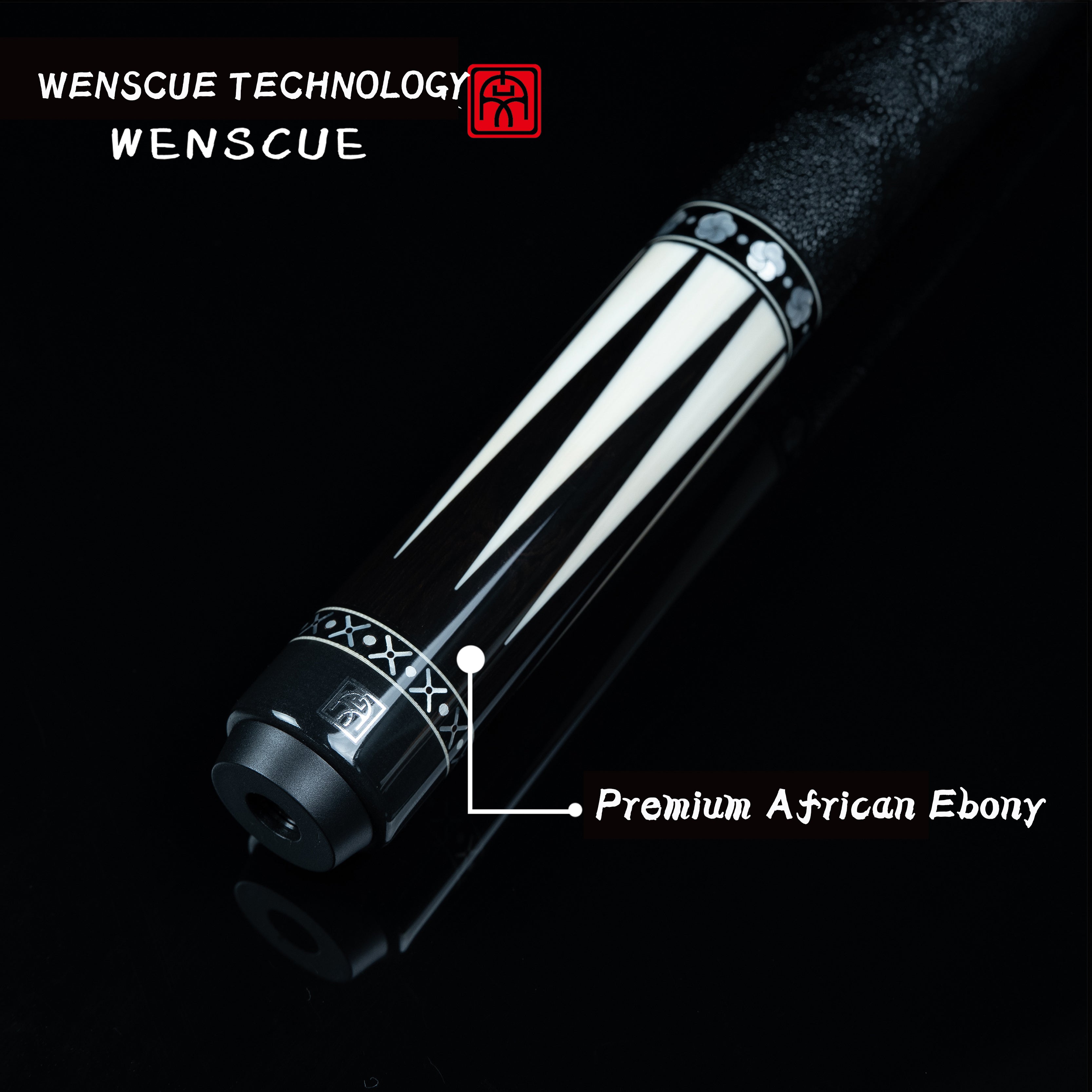 WENSCUE 8-Point Spliced African Ebony Cue