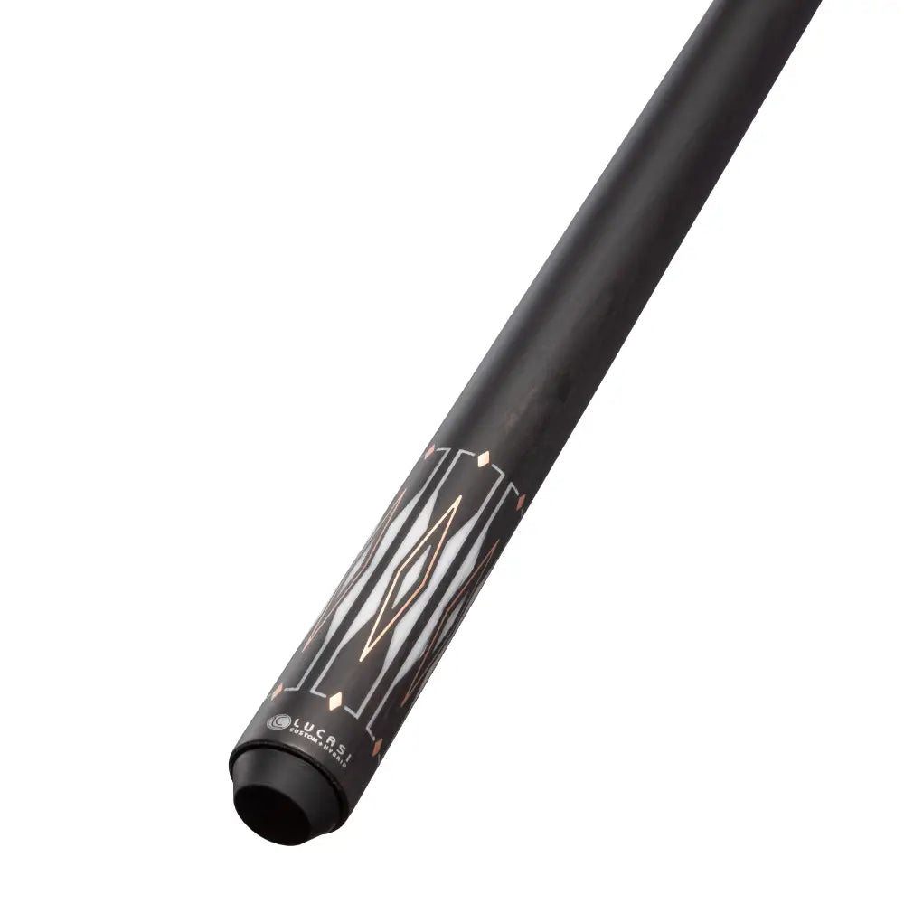 Lucasi LHF71 Hybrid Matte Charcoal/Imitation Bone & Rose Gold Inlays Cue with Black Wrapless Handle