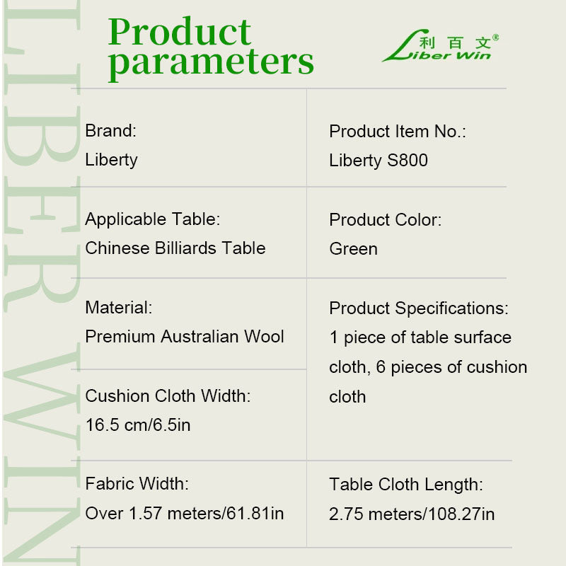 LiberWin S800 Chinese 8Ball Cloth